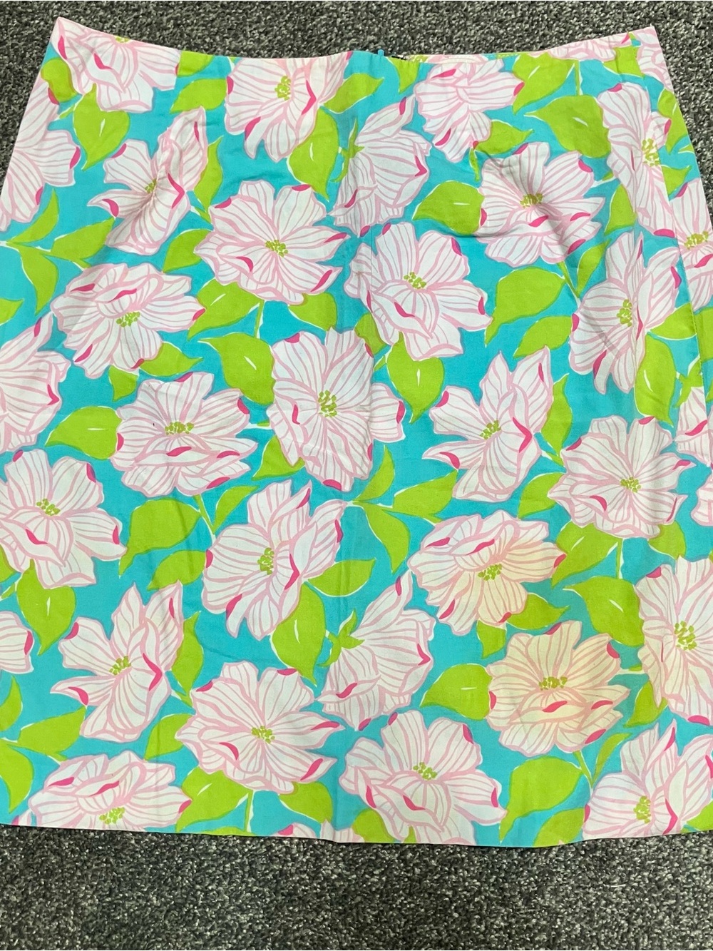 Lauren Ralph Lauren Sz 6 Mini Skirt Pink Green Aqua Floral Print